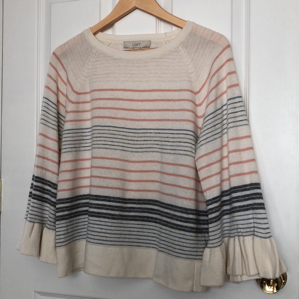 Loft Ruffle Bell Sleeve Sweater - Picture 2 of 6